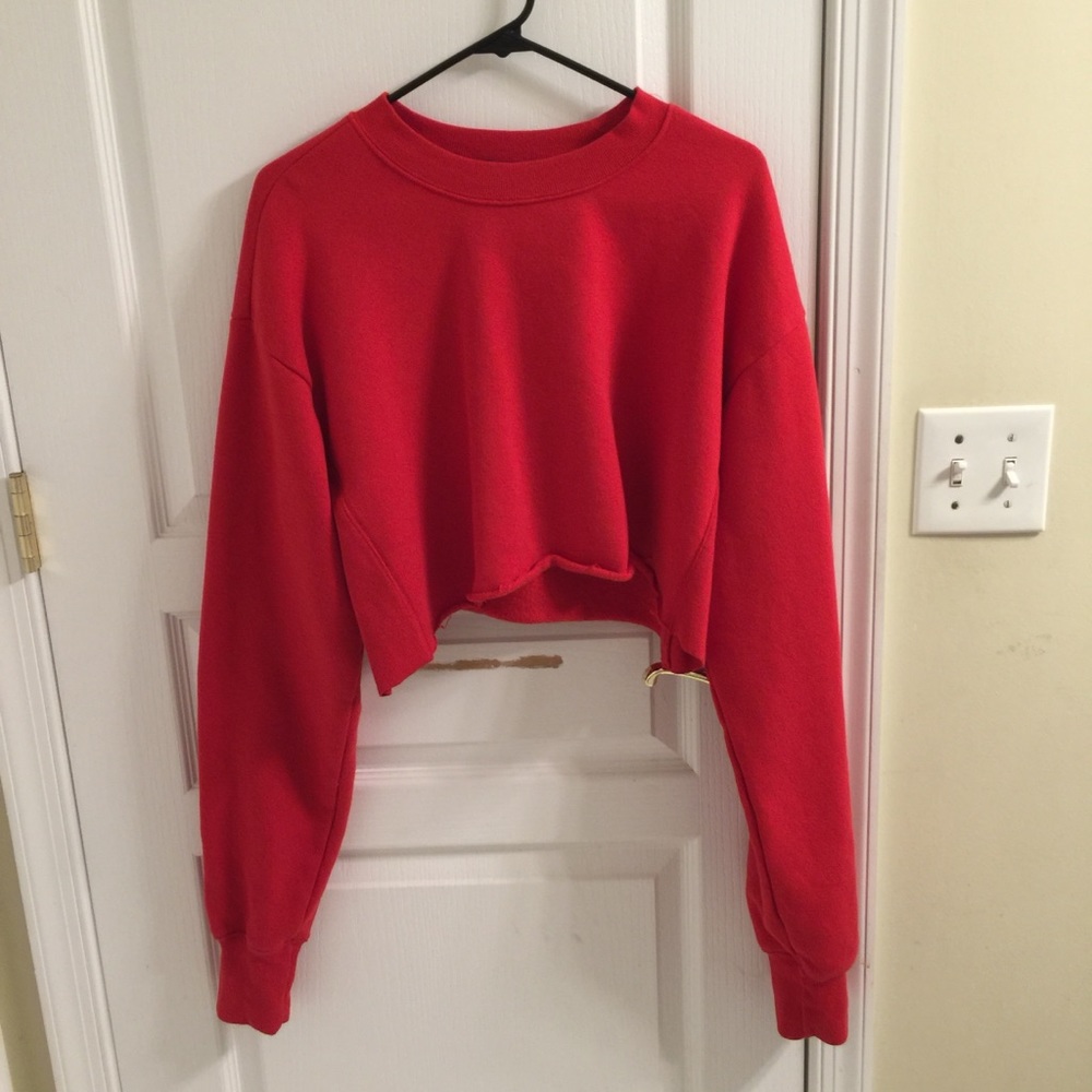 cropped red sweatshirt (forever 21)